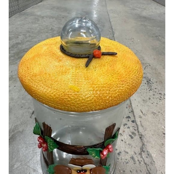 Decorative Glass Storage Jar with Fimo Clay Owl and Garden Scene - Picture 3 of 14